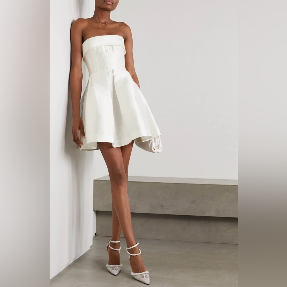 Alex Perry Elyse Strapless Silk-Faille Mini Dress